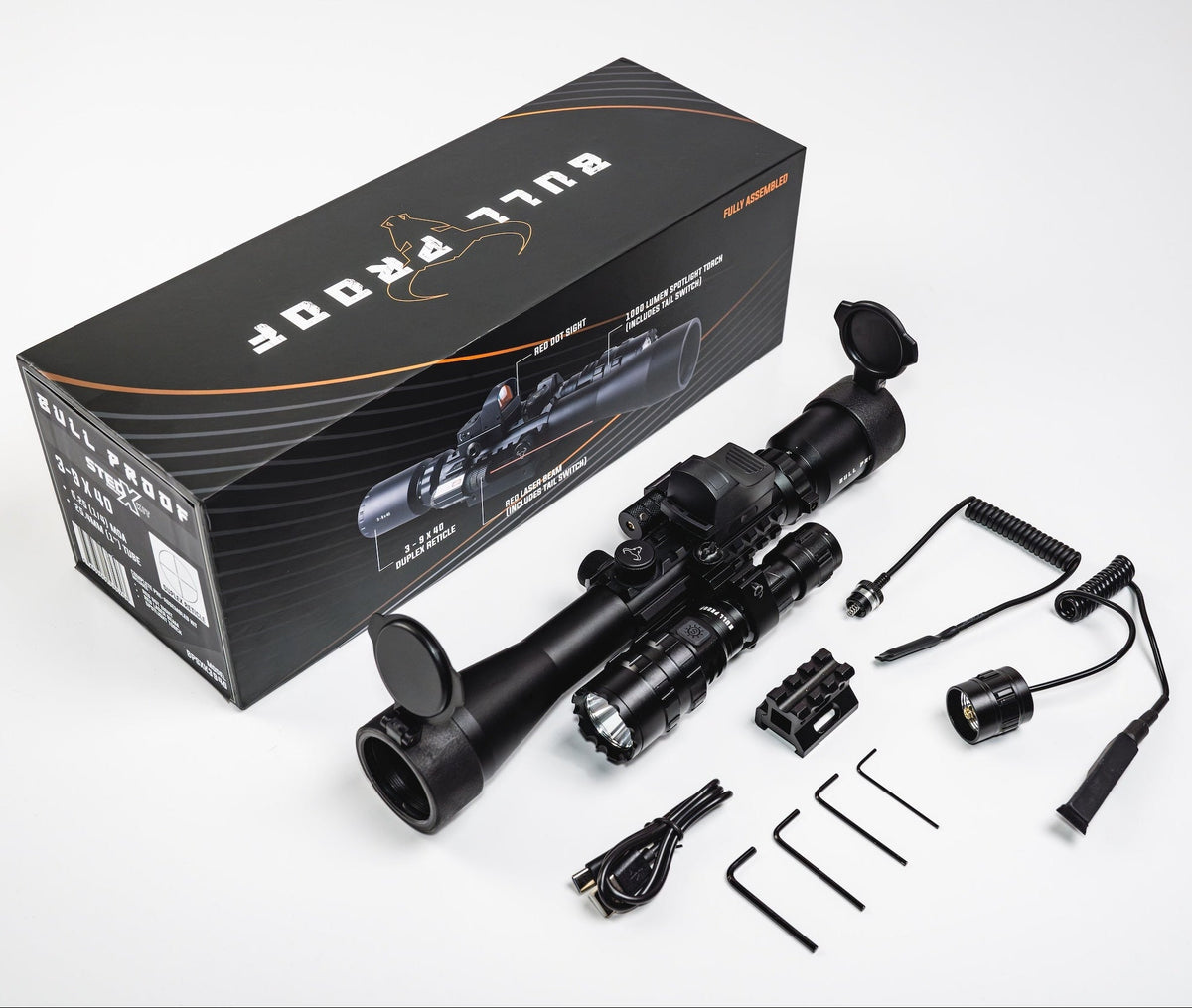 3-9x40 STED X Scope Kit (Red dot, Laser, Torch)